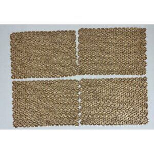 Vintage Mid Century MCM Wood Flexible Bead Daisy Flower Placements Set of 4